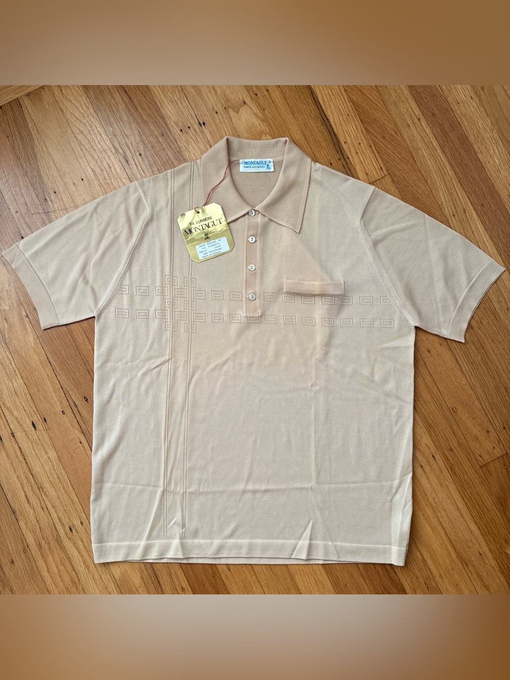 NWT Vintage MONTAGUT PARIS Polo Long Sleeve Men’s Size L/5 polyamide France